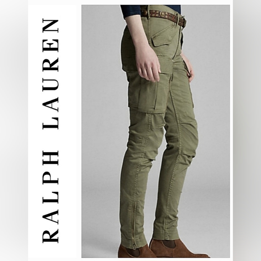 Ralph Lauren Utility Cargo Pant Khaki Sz 10-12 Fall Aesthetic MilitaryVibe - Picture 1 of 16